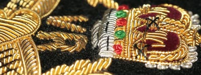 Close up detail of Wire Blazer Badge
